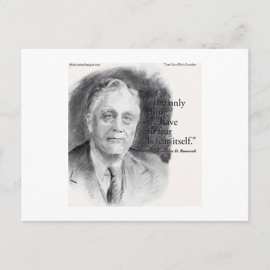 Prachtig portret van de FDR en de angst zelf citaa Briefkaart (Voorkant)