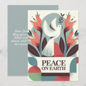 Prachtig Post Modern ontwerp Vrede op Aarde Feestdagenkaart (Voorkant / Achterkant)
