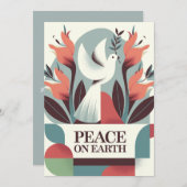 Prachtig postmodern ontwerp Vrede op aarde Feestdagenkaart (Voorkant / Achterkant)
