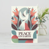 Prachtig postmodern ontwerp Vrede op aarde Feestdagenkaart (Staand voorkant)