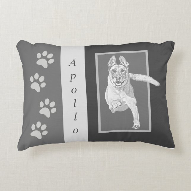 Prachtig potlood Belgisch Malinois Accent Pillow Accent Kussen (Voorkant)