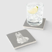 Prachtig potlood Belgisch Malinois Marmeren Onderz Stenen Onderzetter (Zijkant)