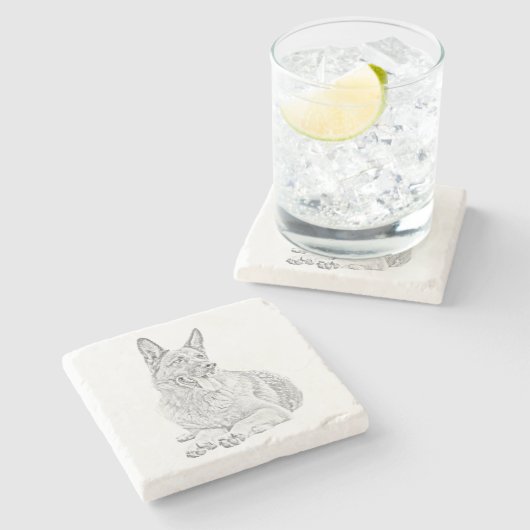 Prachtig potlood Duits Onderzetter Shepherd Marble (Zijkant)