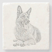 Prachtig potlood Duits Onderzetter Shepherd Marble (Voorkant)