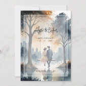 Prachtig prachtig paar swingende NY Park bruiloft Save The Date (Voorkant)