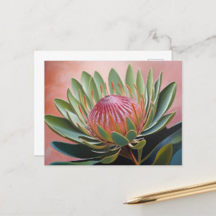 Prachtig Protea schilderij Levendige bloemen Briefkaart