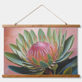 Prachtig Protea schilderij Levendige bloemen Hangend Wandkleed (Voorkant)