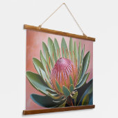 Prachtig Protea schilderij Levendige bloemen Hangend Wandkleed (Gebogen)