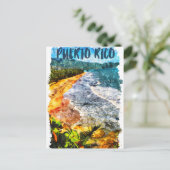 Prachtig Puerto Rico Waterverf strand Briefkaart (Staand voorkant)