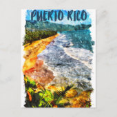 Prachtig Puerto Rico Waterverf strand Briefkaart (Voorkant)