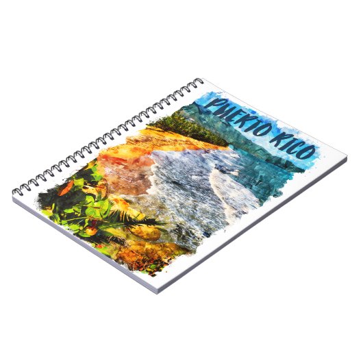 Prachtig Puerto Rico Waterverf strand Notitieboek (Linkerzijde)