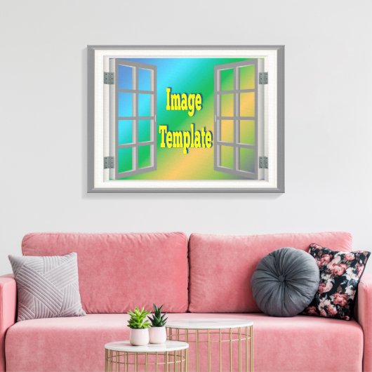 Prachtig raam 🖼️ Fab Fun Creëer van jezelf Canvas Afdruk (Insitu (Woonkamer))