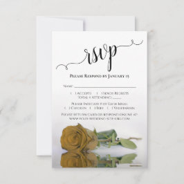 Prachtig reflecterend Golden Ochre Roos Wedding RSVP Kaartje