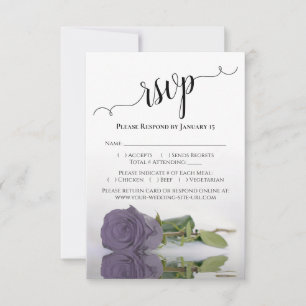 Prachtig reflecterend Paars Roos weddenschap RSVP Kaartje
