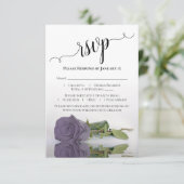 Prachtig reflecterend Paars Roos weddenschap RSVP Kaartje (Staand voorkant)