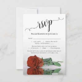 Prachtig reflecterend Rust Oranje Roos Wedding RSVP Kaartje