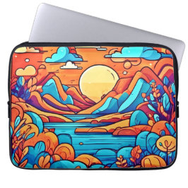 Prachtig regenboog cartoonachtig bos laptop sleeve