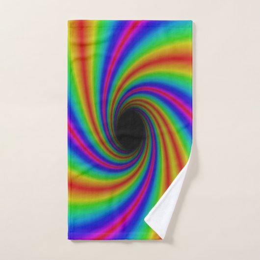 Prachtig regenboog werveling ontwerp kleurrijk bad handdoek (Handdoek)