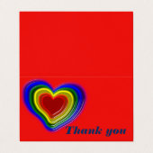 prachtig regenbooghart, gepersonaliseerd visitekaartje (Buitenkant ongevouwen)