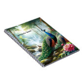 Prachtig regenwoud met Peacock gepersonaliseerd Notitieboek (Rechterzijde)