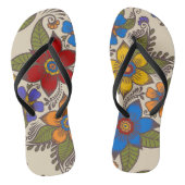 Prachtig Retro Boho bloemontwerp Teenslippers (Voetbed)