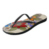 Prachtig Retro Boho bloemontwerp Teenslippers (Schuin)