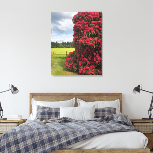 Prachtig Rhododendron en Schilderachtig Uitzicht i Canvas Afdruk (Insitu (Slaapkamer))