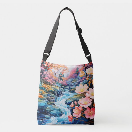 Prachtig River Valley Ochtend Landschap Crossbody Tas (Voorkant)