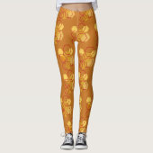 Prachtig rode oker honingraatpatroon leggings (Voorkant)