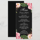 Prachtig Romantic Pink Floral Wedding Menu (Voorkant / Achterkant)