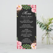 Prachtig Romantic Pink Floral Wedding Menu (Staand voorkant)
