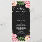 Prachtig Romantic Pink Floral Wedding Menu (Voorkant)
