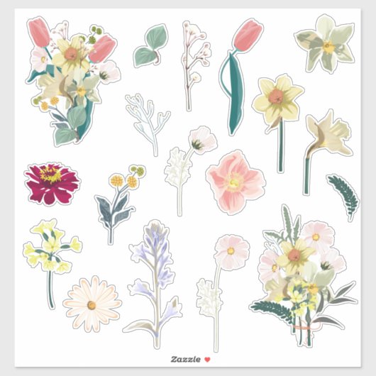 Prachtig romantisch lentebloem collectie. sticker (Vel)