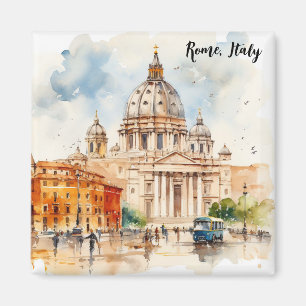 Prachtig Rome Italië Aquarel Schilderij Magneet