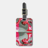 Prachtig Rood as grijs geometrisch motief ART desi Bagagelabel (Voorkant verticaal)