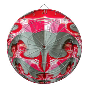 Prachtig Rood as grijs geometrisch motief ART desi Dartbord