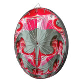 Prachtig Rood as grijs geometrisch motief ART desi Dartbord (Voorkant Rechts)