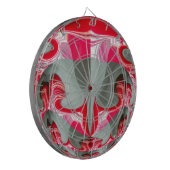 Prachtig Rood as grijs geometrisch motief ART desi Dartbord (Voorkant Links)
