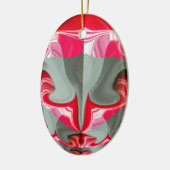 Prachtig Rood as grijs geometrisch motief ART desi Keramisch Ornament (Links)