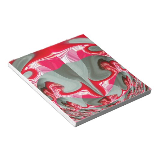 Prachtig Rood as grijs geometrisch motief ART desi Notitieblok (Schuin)