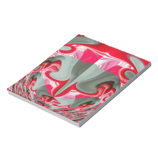 Prachtig Rood as grijs geometrisch motief ART desi Notitieblok (Linkerzijde)