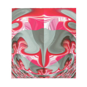 Prachtig Rood as grijs geometrisch motief ART desi Notitieblok