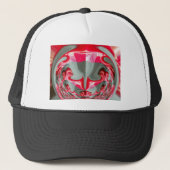 Prachtig Rood as grijs geometrisch motief ART desi Trucker Pet (Voorkant)