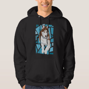 prachtig rood bruin Siberian Husky met blauwe ogen Hoodie