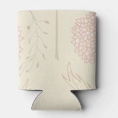 Prachtig rood en beige bloemig vrijgezellenfeest blikjeskoeler (Achterkant)