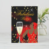 Prachtig Rood Glitter Divaverjaardagsfeest 2 Kaart (Staand voorkant)