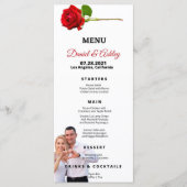 Prachtig rood rozen diner menu (Voorkant)