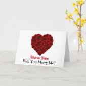 Prachtig rood rozenhart wil je met me trouwen Kaar Kaart (Gele Bloem)