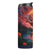 Prachtig Roos Abstract Bloemen Tumbler Thermosbeker (Gedraaid links)