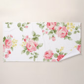 Prachtig roos bloempatroon, kleine florale bouqu badhanddoek (Badhanddoek)
